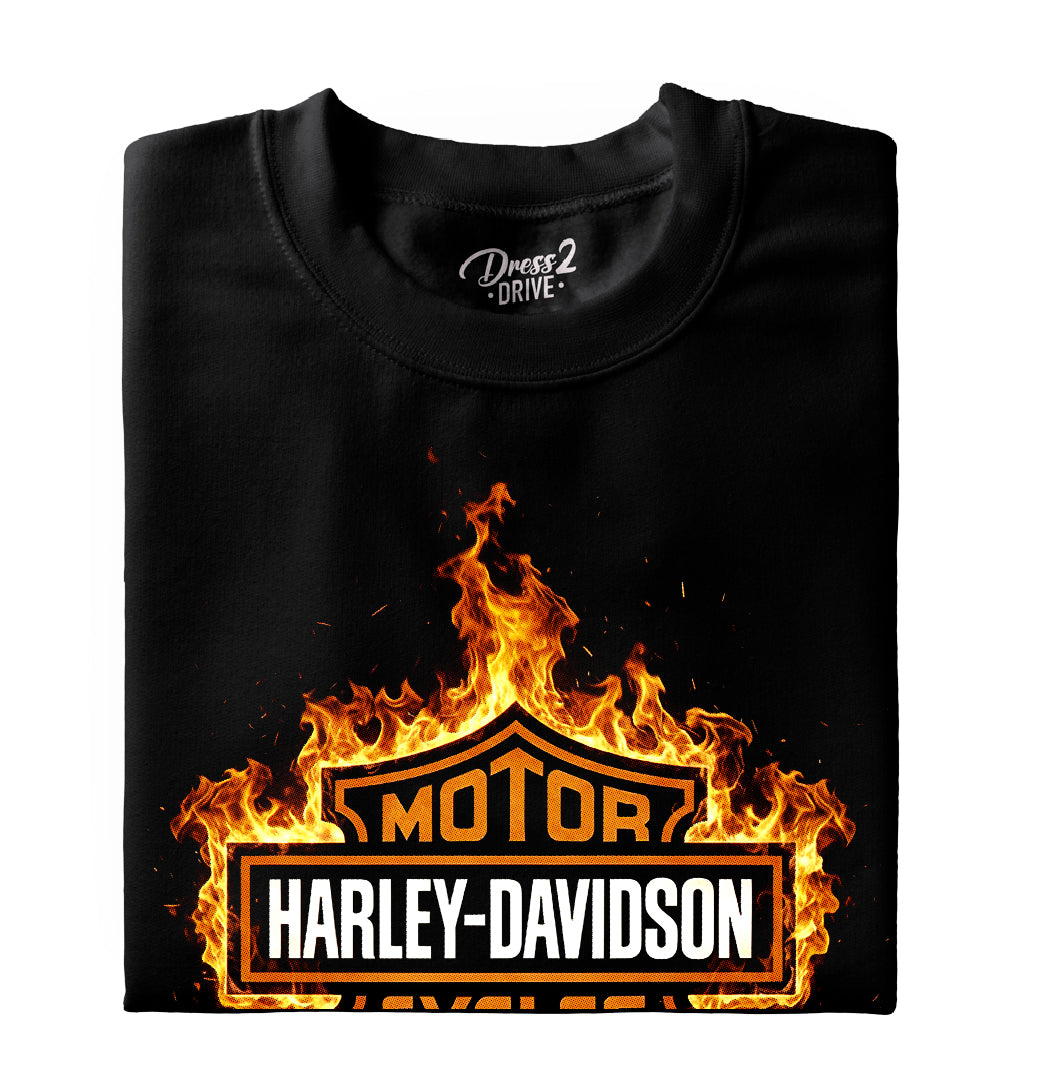 Harley-Davidson logo in flames