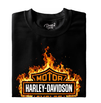 Harley-Davidson logo in flames