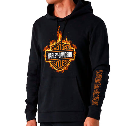 Harley-Davidson logo in flames