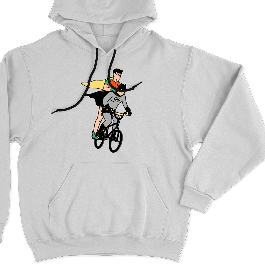 Batman & Robin riding bicycle