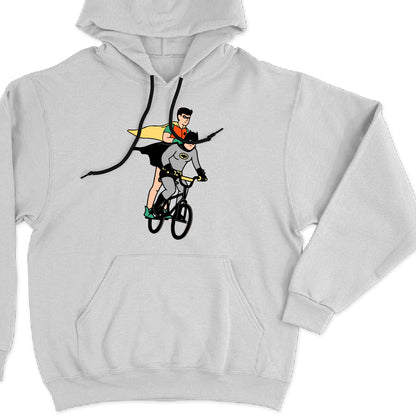 Batman & Robin riding bicycle