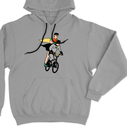 Batman & Robin riding bicycle