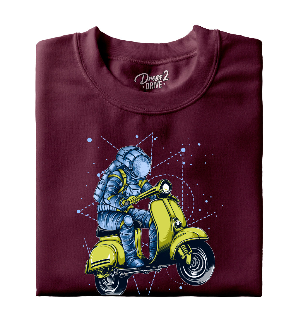 Astronaut scooter rider